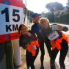 Sandra, Andrey et Cathy tenir jusqu'au   km 21