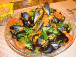 7 moules au chorizo et aux poivrons